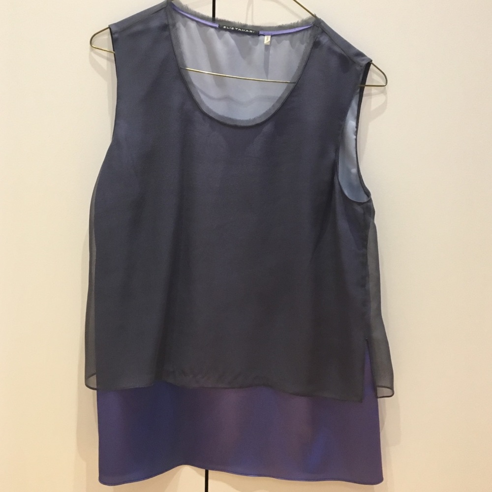Elie Tahari purple top xs